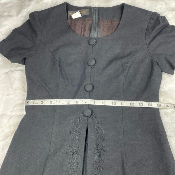 🔥Vintage Donna Ricco Linen Rayon Blend Embroidered Layered Mini Dress Size SP - Picture 10 of 16